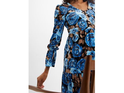 B.P.C sukienka niebieska w kwiaty aksamitna r.40/42