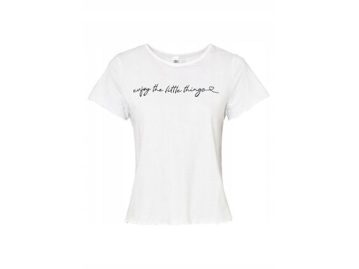 T-shirt biały z napisem bawełna 48/50