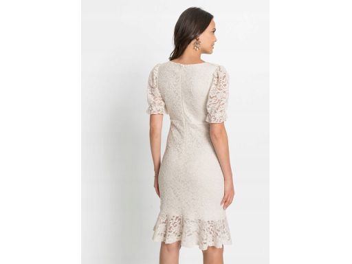 B.P.C sukienka kremowa koronkowa 40/42.