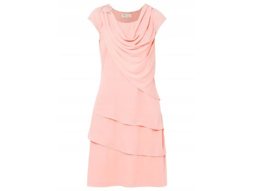 Sukienka szyfon falbany łosoś r.40