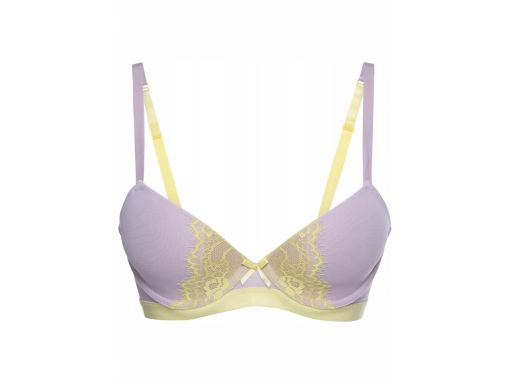 B.P.C biustonosz usztywniany wrzosowy z koronką 100D