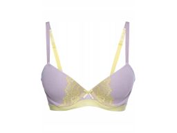 B.P.C biustonosz usztywniany wrzosowy z koronką 100D