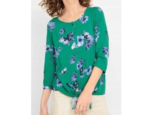 B.P.C bluzka w kwiaty zielona z wiązaniem 34