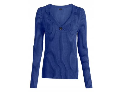 B.P.C bluzka dzianinowa chabrowa prążkowany materiał ^32/34