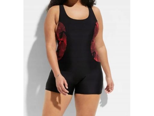 B.P.C kombinezon kąpielowy czarny w czerwone wzorki 38.