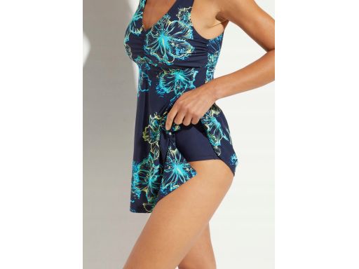 B.P.C granatowa sukienka kąpielowa we wzory 56.