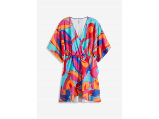 B.P.C wielokolorowa sukienka z falbanek kopertowa ^36/38