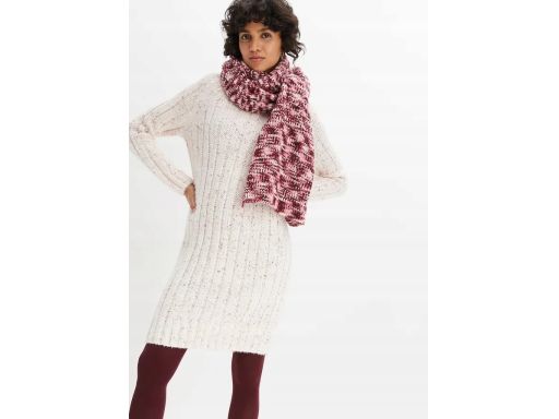 B.P.C dzianinowa sukienka prążkowana z wełną r.44/46