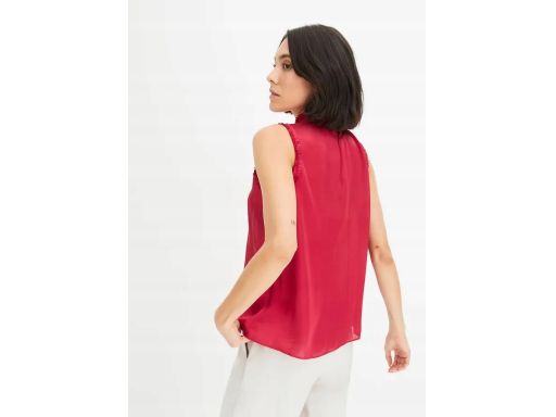 B.P.C top satynowy bez rękawów ciemna fuksja 54.