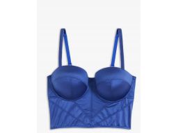 B.P.C biustonosz przedłużony-top z fiszbinami szafirowy r.85C