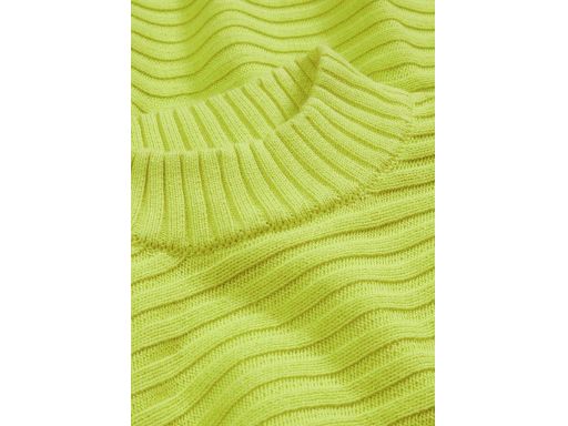 B.P.C sweter prążkowany ze stójką limonkowy r.52/54