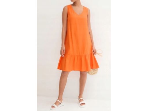 B.P.C sukienka pomarańczowa wiskozowa w fasonie litery A ^48