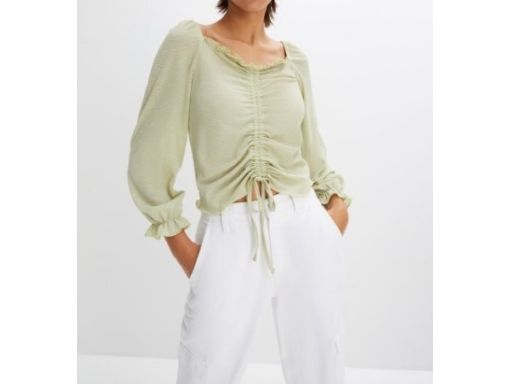 B.P.C bluzka pistacjowa z marszczeniami r.44/46