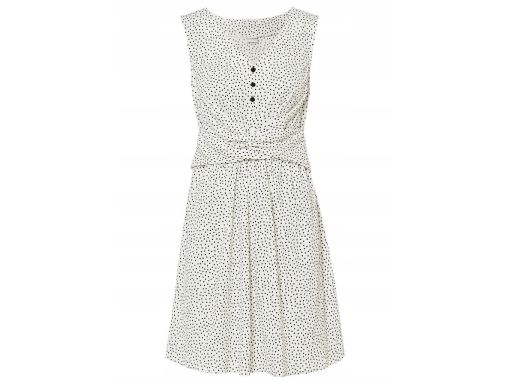 B.P.C biała sukienka w czarne drobne groszki^36/38