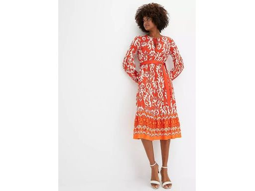 B.P.C sukienka midi we wzory z wiązaniem r.40/42