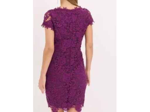 B.P.C. sukienka koronkowa ołówkowa fioletowa ^36