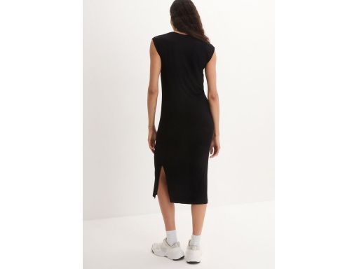 B.P.C sukienka midi z rozcięciem czarna shirtowa 40/42.