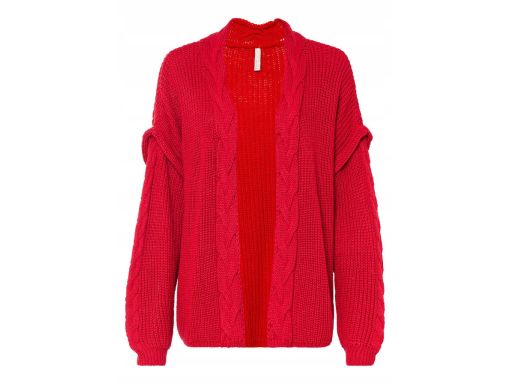 B.P.C sweter czerwony bez zapięcia r.32/34