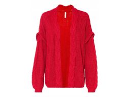 B.P.C sweter czerwony bez zapięcia r.32/34