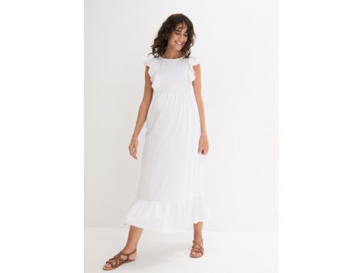 B.P.C sukienka ciążowa biała midi z koronką ^44/46