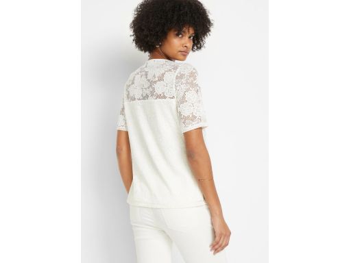 B.P.C bluzka 2w1 - bluzka w motylki z wszytym wdziankiem koronkowym 48