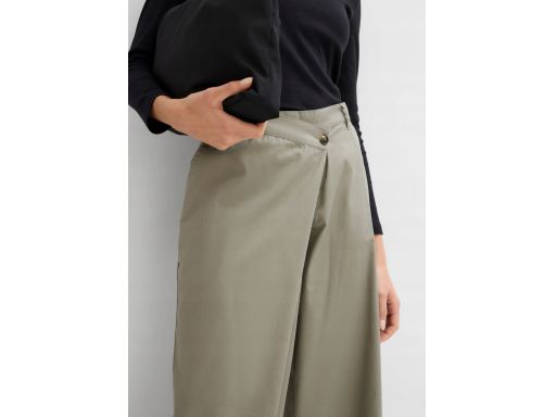 B.P.C spodnie Marlena khaki z asymetrycznym zapięciem r.46