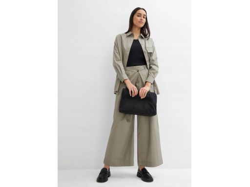 B.P.C spodnie Marlena khaki z asymetrycznym zapięciem r.46