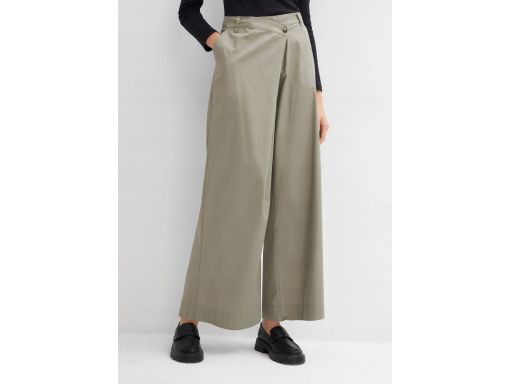 B.P.C spodnie Marlena khaki z asymetrycznym zapięciem r.46