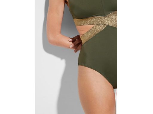 B.P.C kostium kąpielowy monokini khaki z wycięciami 40.