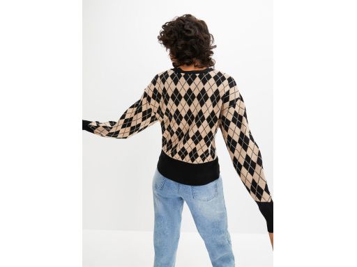 B.P.C krótki sweter z dekoltem w serek wzór geometryczny ^44/46