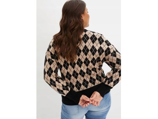 B.P.C krótki sweter z dekoltem w serek wzór geometryczny ^44/46