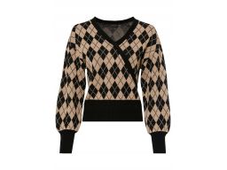 B.P.C krótki sweter z dekoltem w serek wzór geometryczny ^44/46