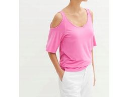 B.P.C różowy t-shirt z odkrytymi ramionami r.40/42