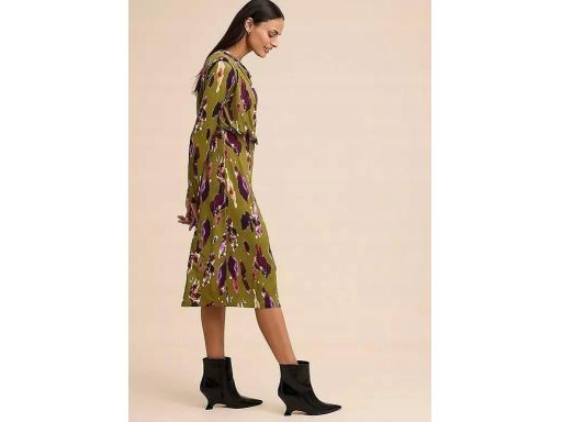 B.P.C sukienka midi we wzory z poduszkami i lejącym dekoltem 48/50.