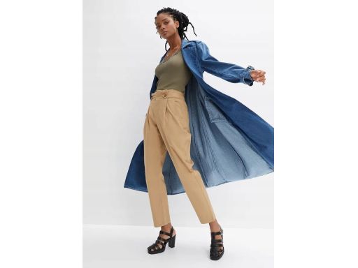 B.P.C karmelowe spodnie wysoki stan paperbag ^36