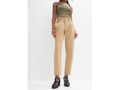 B.P.C karmelowe spodnie wysoki stan paperbag ^36