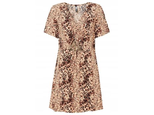 B.P.C sukienka w panterkę z wiskozy z wycięciem 44.