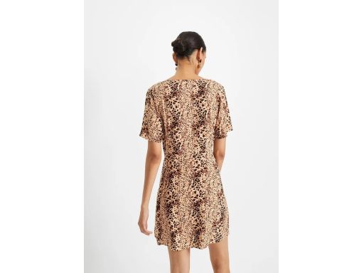 B.P.C sukienka w panterkę z wiskozy z wycięciem 44.