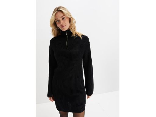 B.P.C sukienka dzianinowa z kołnierzem czarna r.40/42