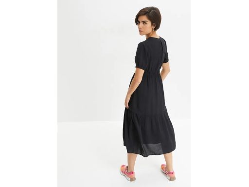 B.P.C sukienka czarna midi falbanki ^40