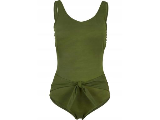 B.P.C stylowy kostium kąpielowy khaki z przewiązaniem r.48