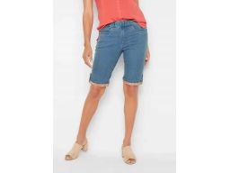 B.P.C jeansowe bermudy damskie z kolorową podszewką r.54