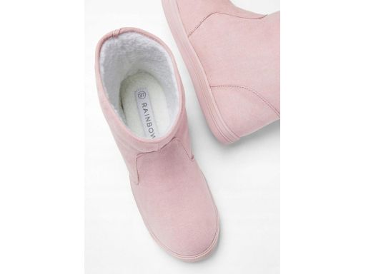 B.P.C botki damskie jasnoniebieskie eko zamsz z kożuszkiem ^40