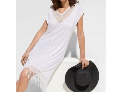 B.P.C sukienka plażowa z koronką i frędzlami r.48