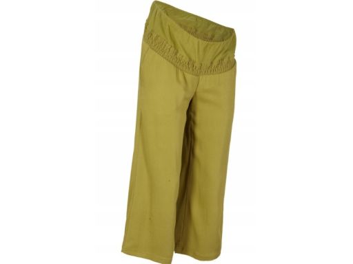 B.P.C spodnie 3/4 kuloty ciążowe zielony wiskozowe ^38