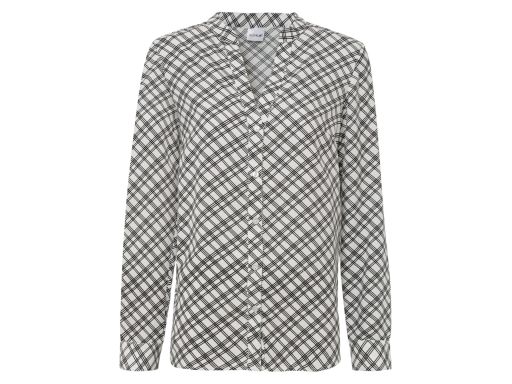 B.P.C biała bluzka z długim rękawem w kratkę 40