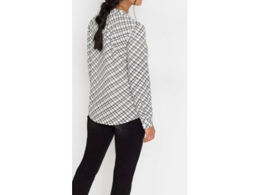 B.P.C biała bluzka z długim rękawem w kratkę 40