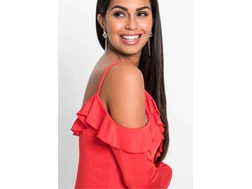 B.P.C Czerwona sukienka z dżerseju 40/42.