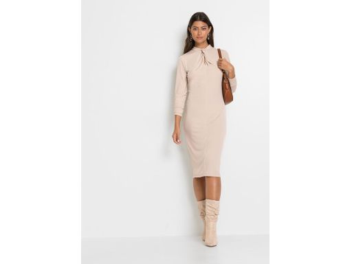 B.P.C beżowa sukienka ołówkowa midi r.36/38
