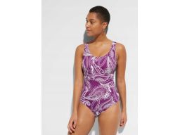 B.P.C kostium kąpielowy fioletowy w białe wzory ^50